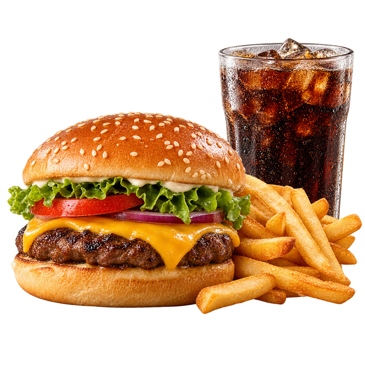 Cheese Burger + Cips + Cola 200ml