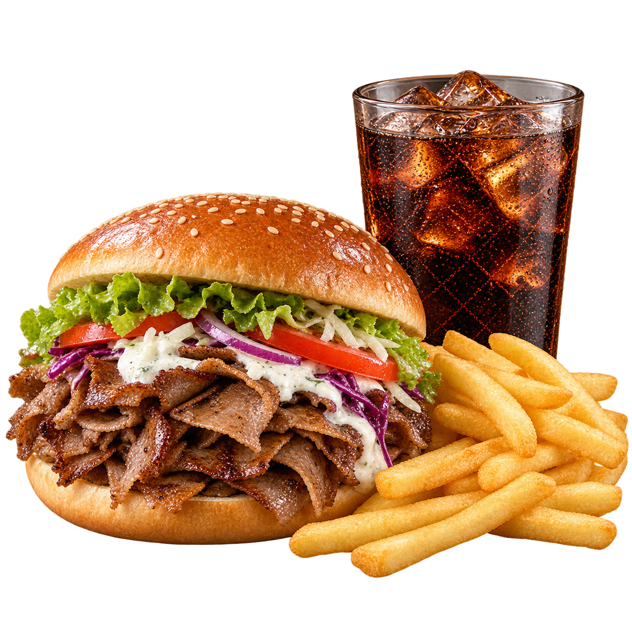 Döner Burger + Cips + Cola 200ml