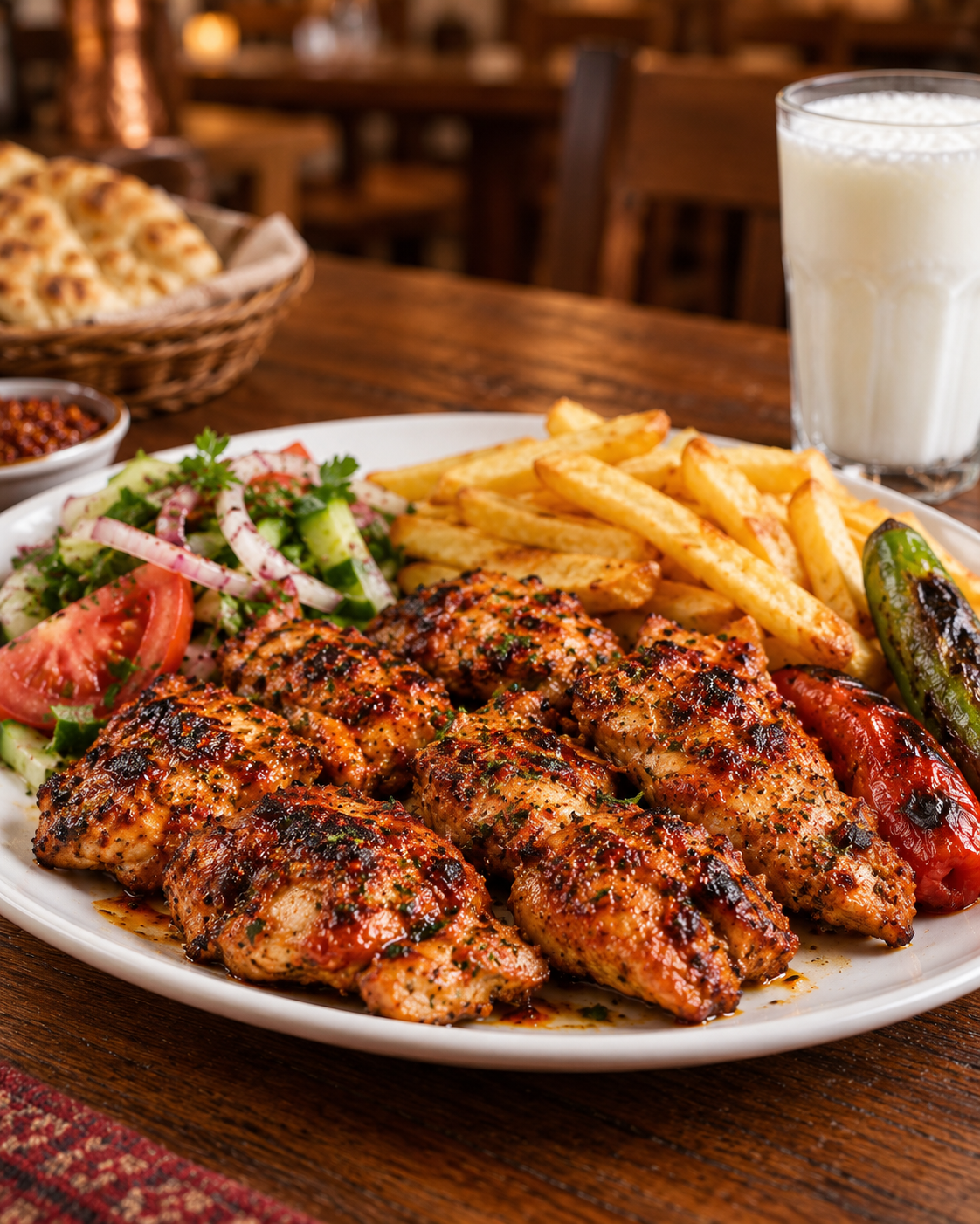 Peri-Peri Tavuk (Acılı & Kemiksiz) (Servis + Ayran)